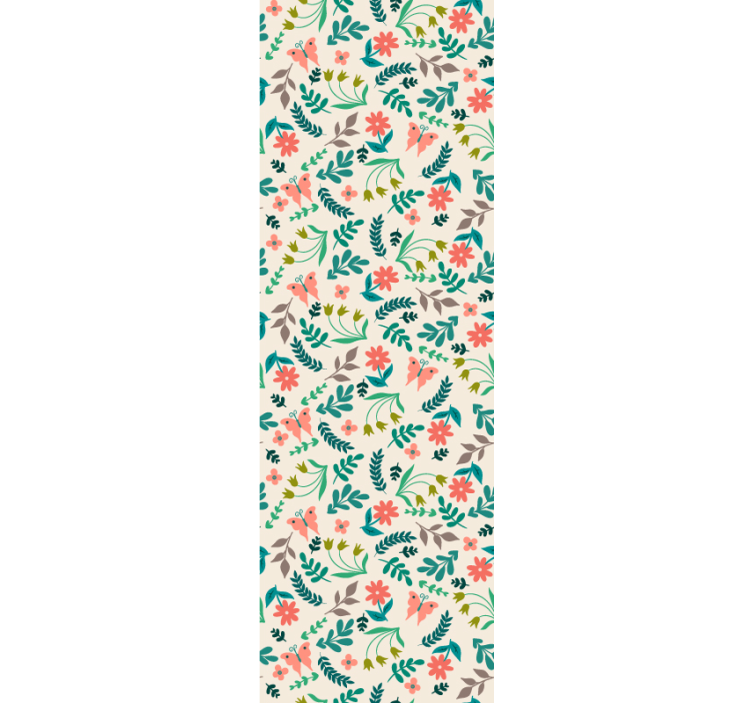 Papier peint floral papillons floraux - TenStickers