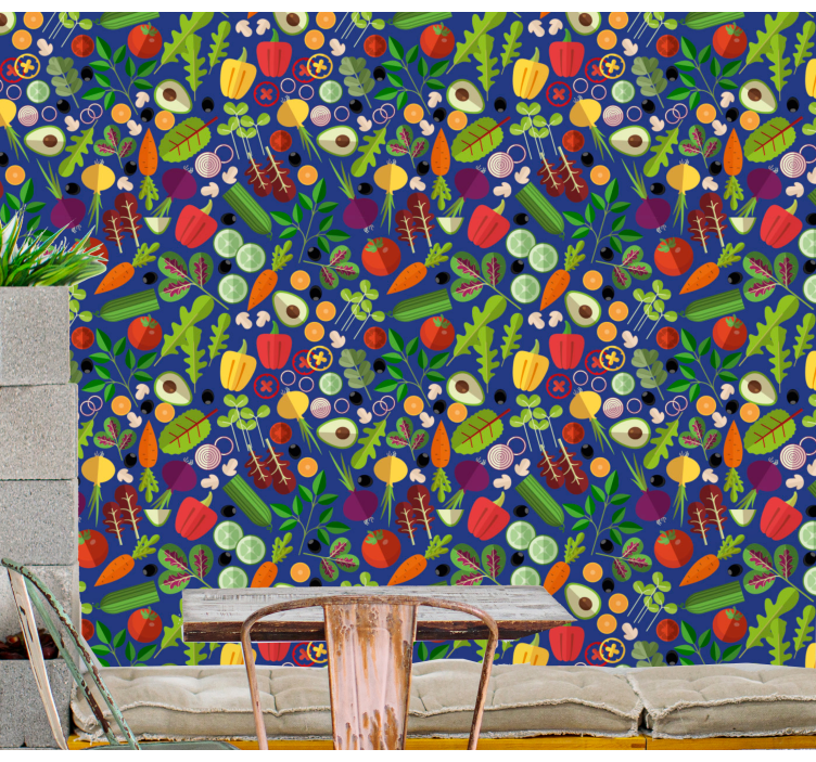 Papier peint cuisine Légumes colorés - TenStickers