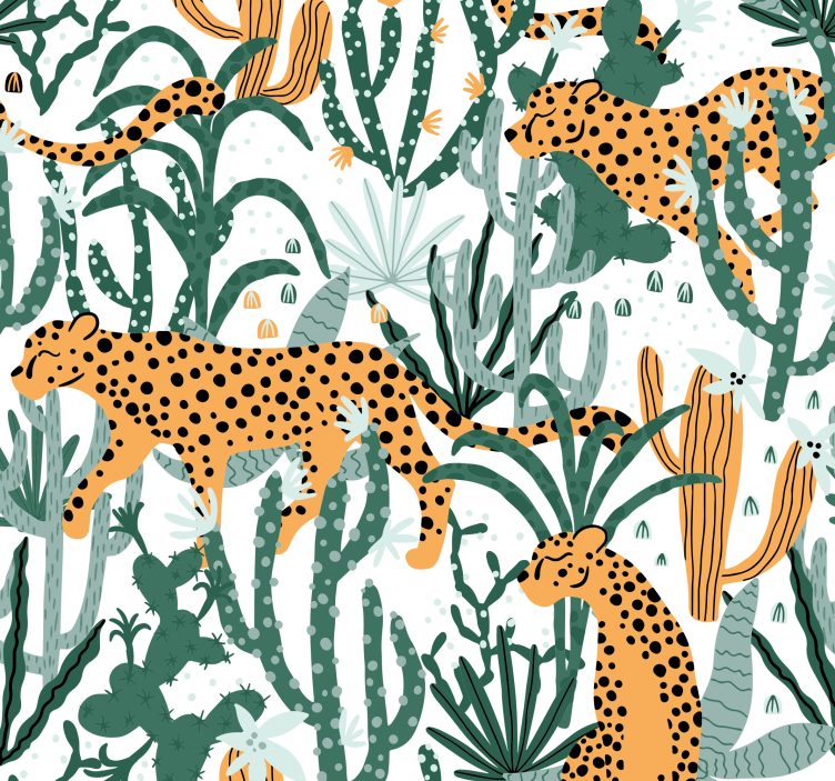 Papier peint animaux scène de guépard dans la jungle - TenStickers