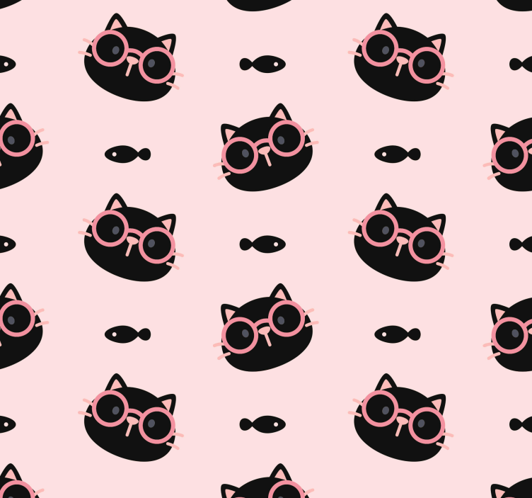 Papier peint chats modèle de lunettes de chat - TenStickers