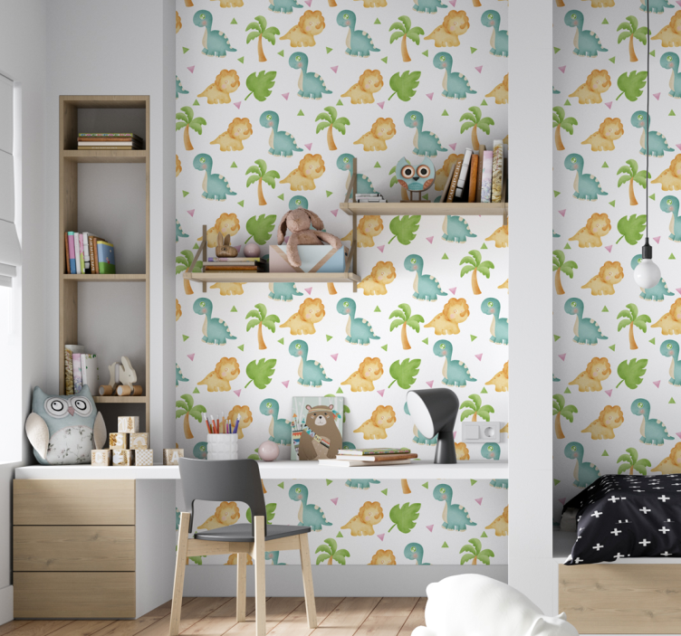 papier peint dino récréation des dinosaures - TenStickers