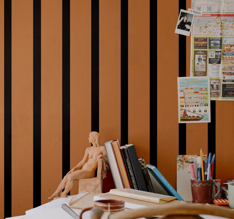 Papier peint rayures Rayures verticales de couleurs halloween - TenStickers