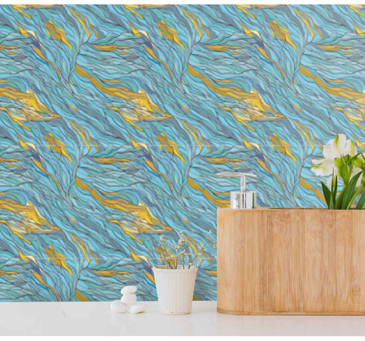 Papier peint abstrait flux organique non figuratif - TenStickers