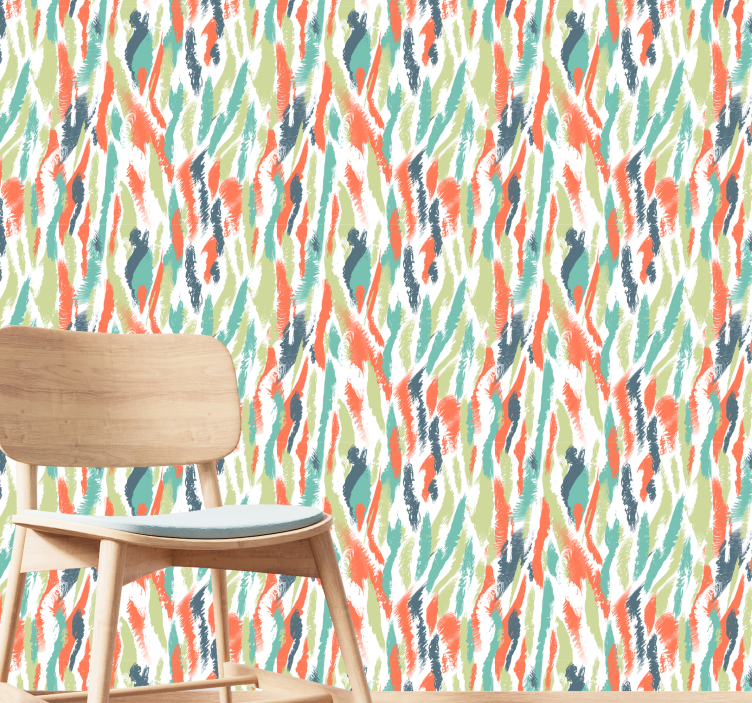 Papier peint abstrait motif ikat conceptuel - TenStickers