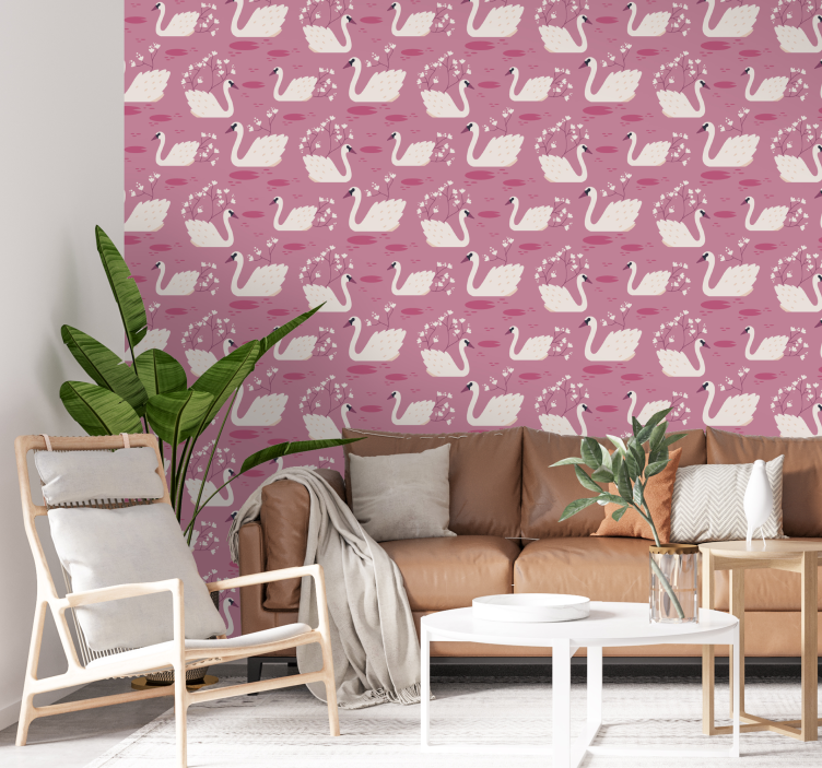 Papier peint animaux charmant design de cygne - TenStickers