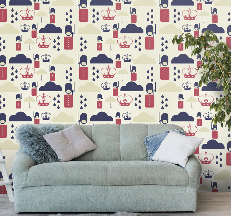 Papier peint animaux gouttes de pluie de la couronne - TenStickers