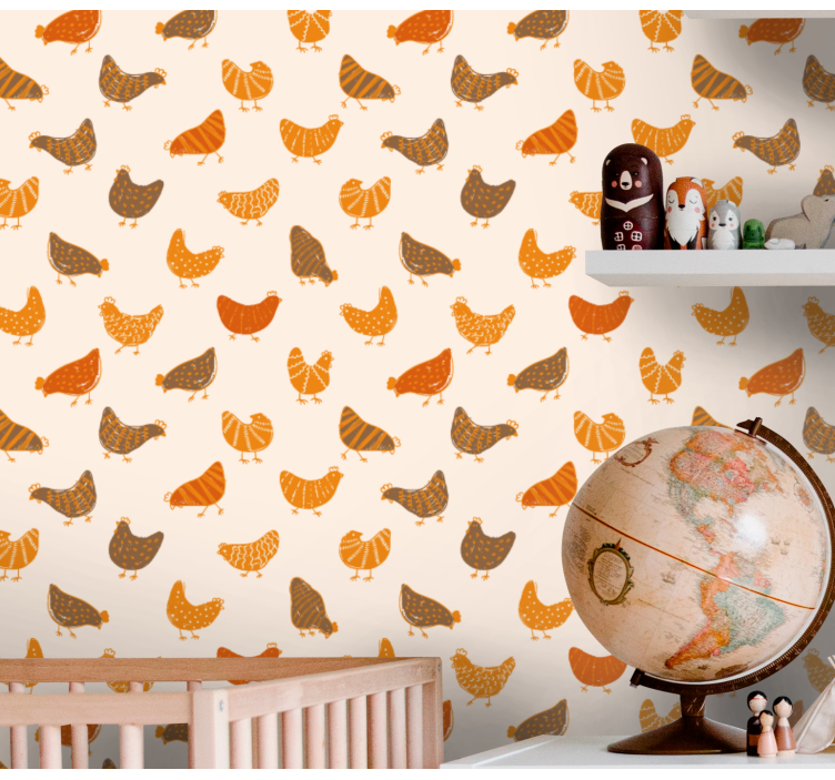Papier peint animaux motif de poule charmante - TenStickers