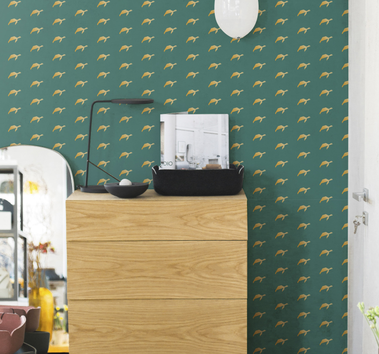 Papier peint animaux motif de petites tortues - TenStickers