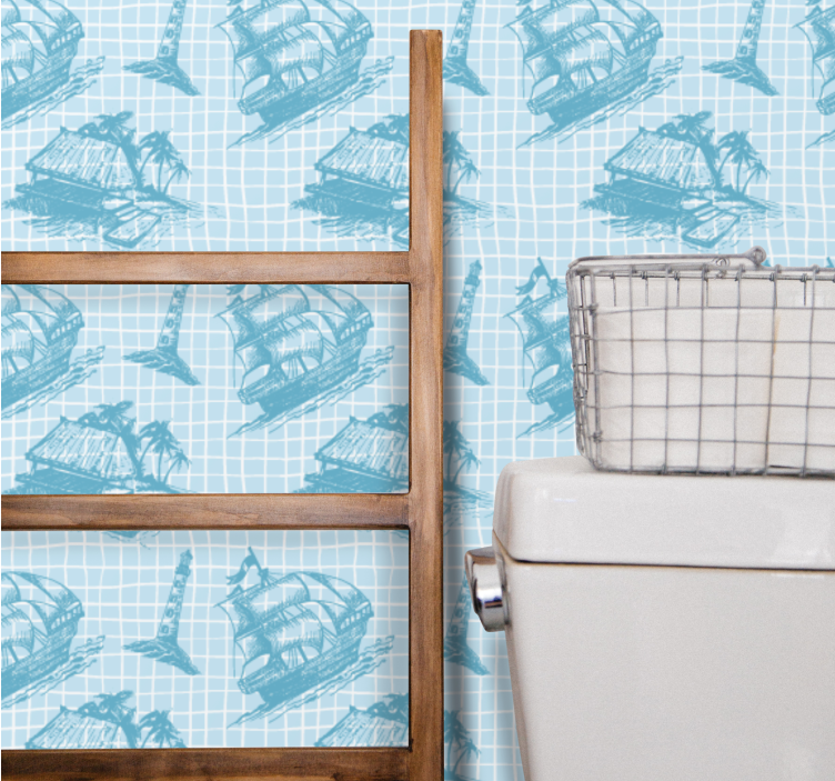 Papier peint art croquis nautiques - TenStickers