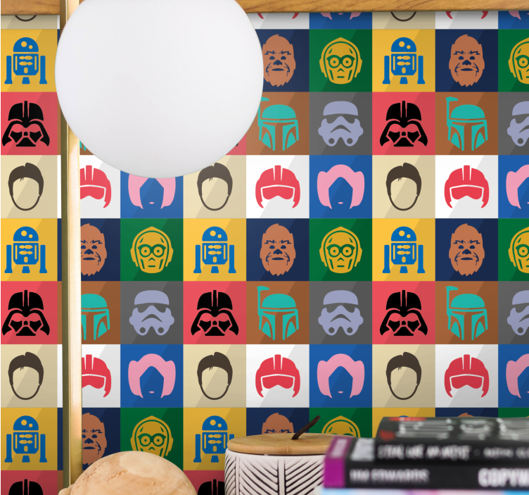 Papier peint art grille de personnages emblématiques - TenStickers