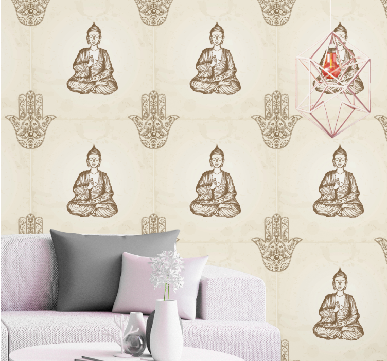 Papier peint art motif de bouddha - TenStickers