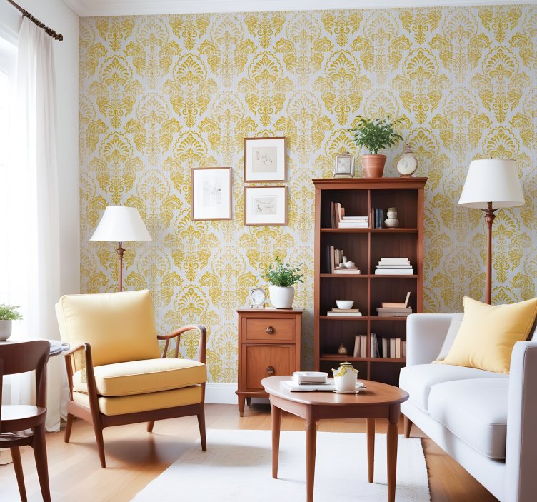 Papier peint baroque conception dorée - TenStickers