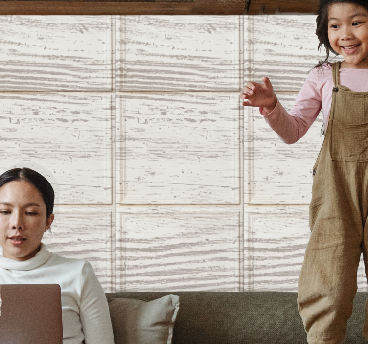 Papier peint pierre motif panneaux beiges - TenStickers