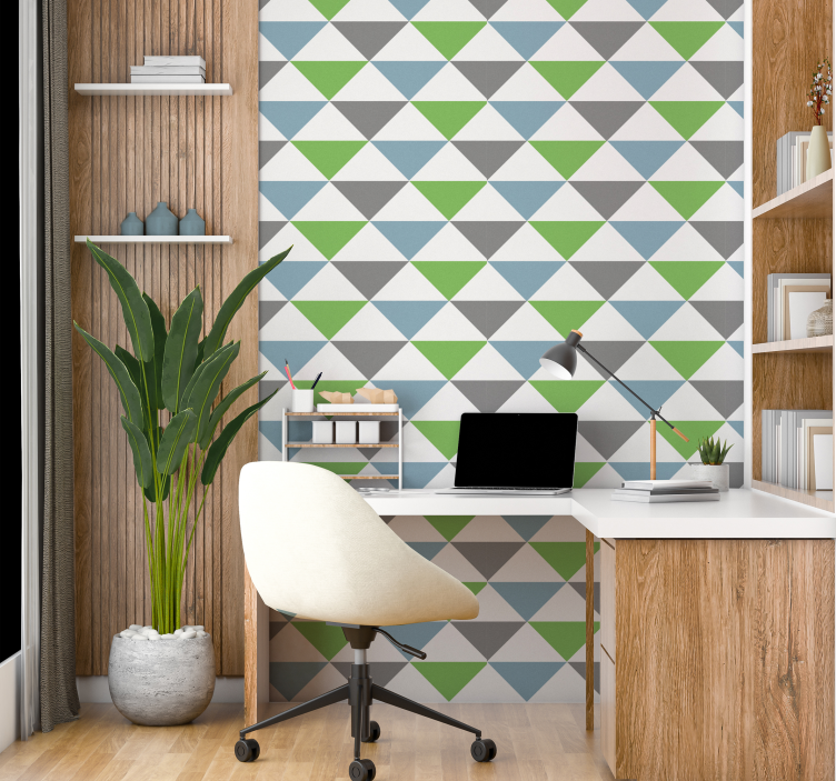 Papier peint bureau triangles colorés - TenStickers