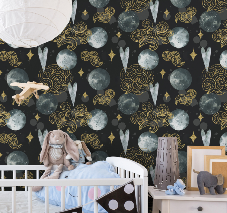 papier peint aquarelle étoile de nuit - TenStickers