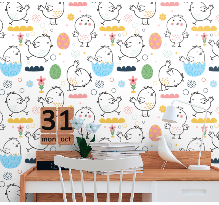 Papier peint chambre enfant motif de poussin délice - TenStickers