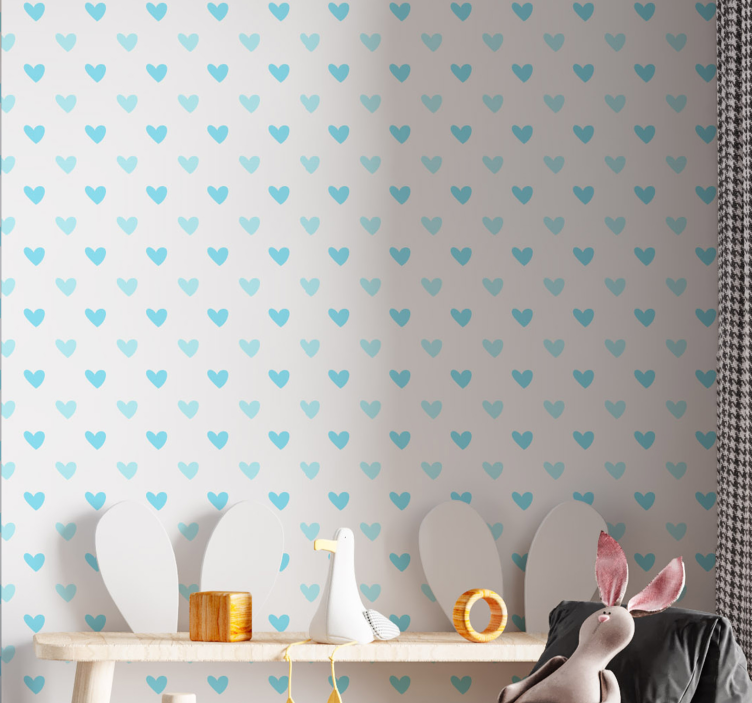 Papier peint chambre enfant motif de coeur - TenStickers