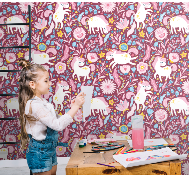Papier peint Animaux motif licornes magnifiques - TenStickers