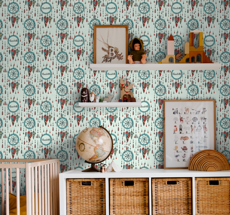 Papier peint Enfants attrape-rêves avec prénom - TenStickers