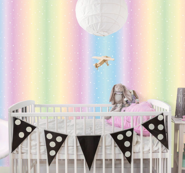 Papier peint enfant  à pois couleurs de bébé - TenStickers