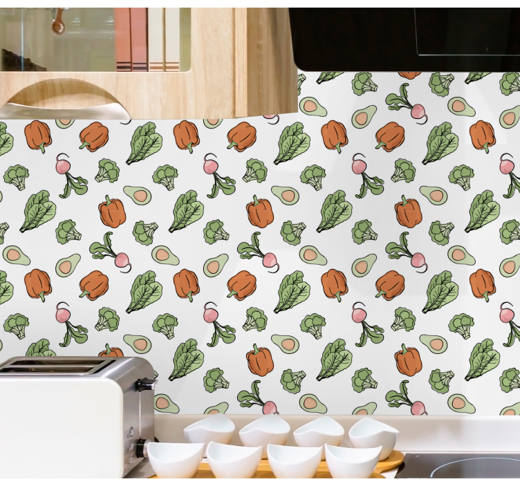 Papier peint cuisine motif végétal - TenStickers