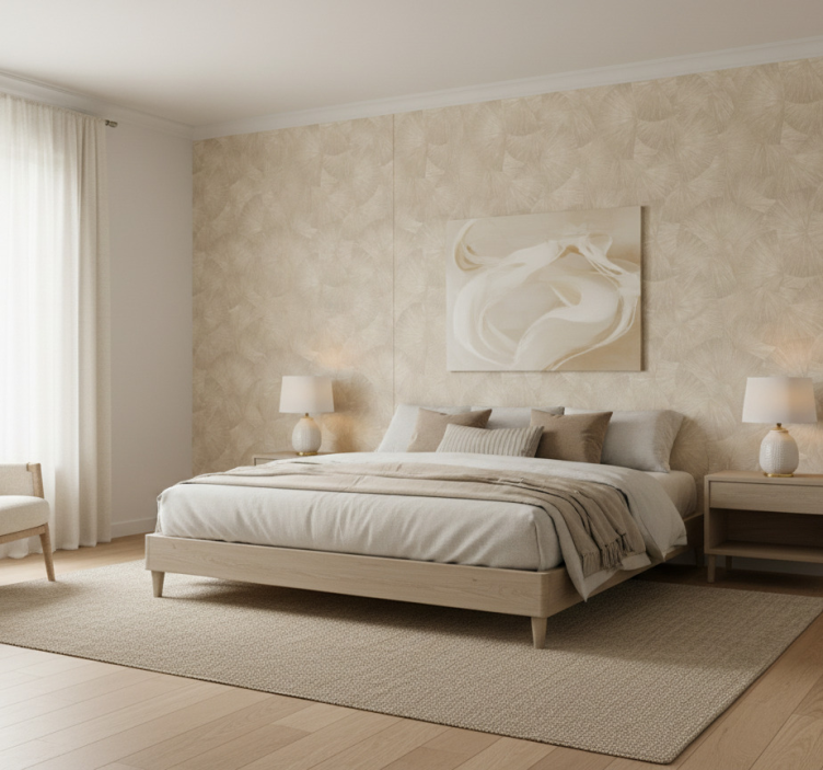 Papier peint feuillage chic tan abstrait - TenStickers