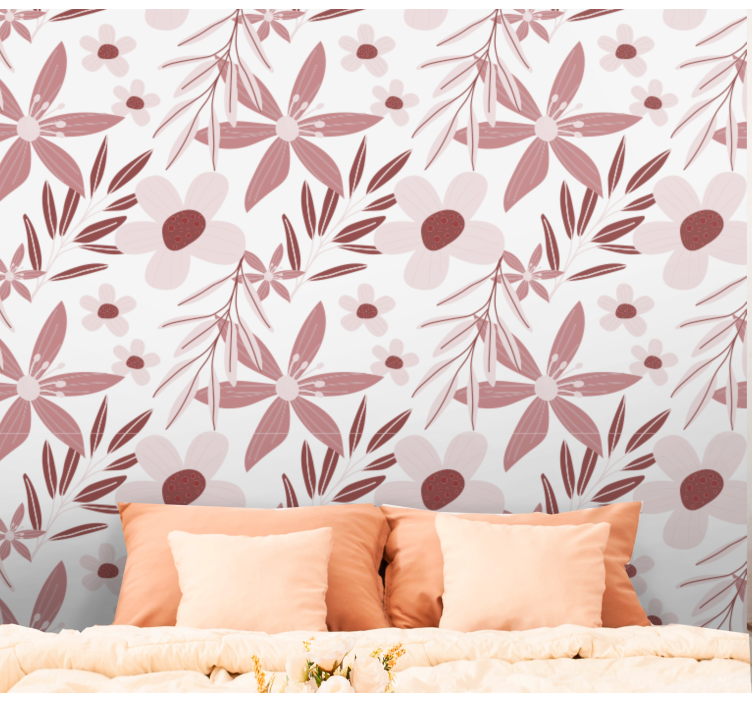 Papier peint floral motif botanique - TenStickers