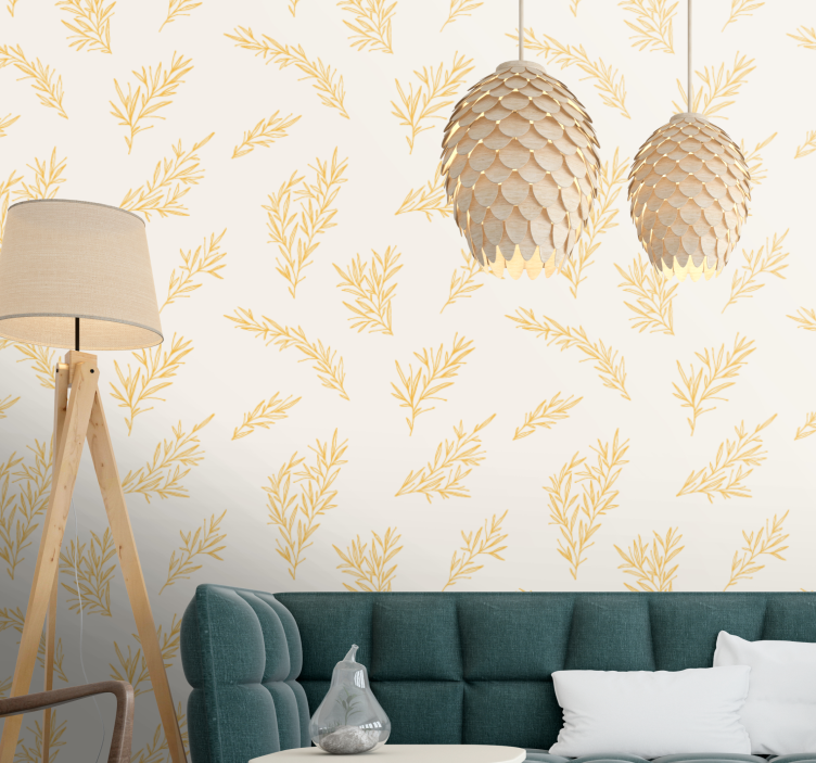 Papier peint floral motif de feuillage botanique - TenStickers