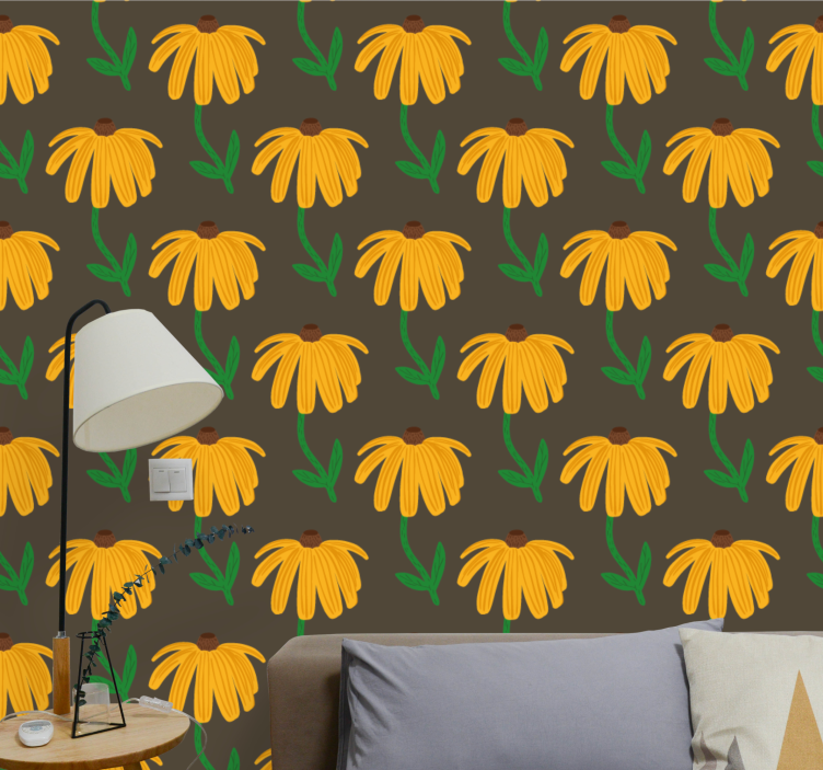 Papier peint floral motif de symbole floral - TenStickers