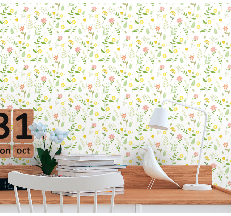 Papier peint floral printemps fleuri - TenStickers