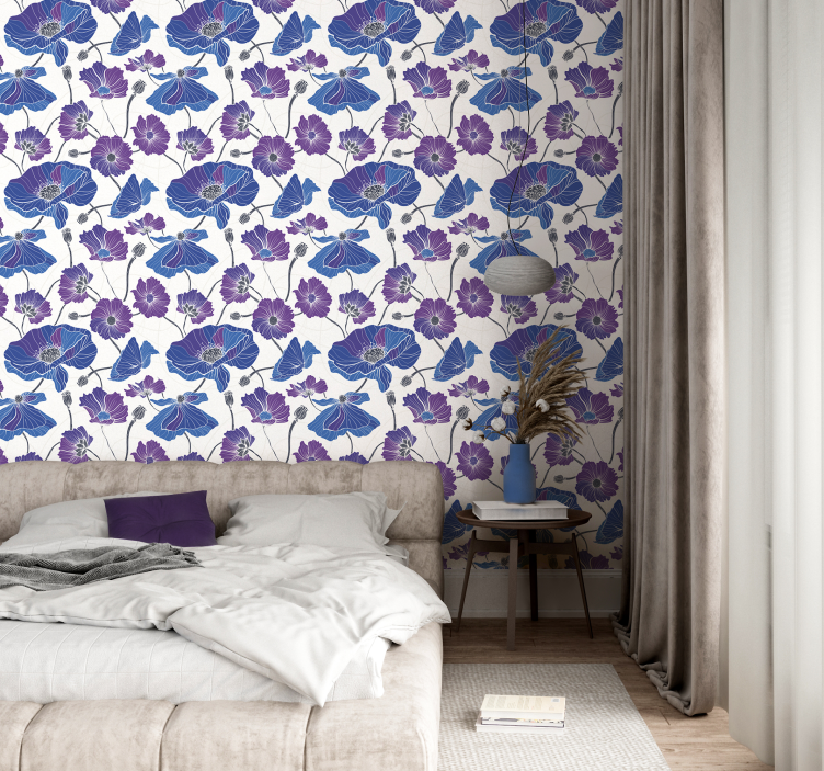 Papier peint floral scène de floraison florale - TenStickers
