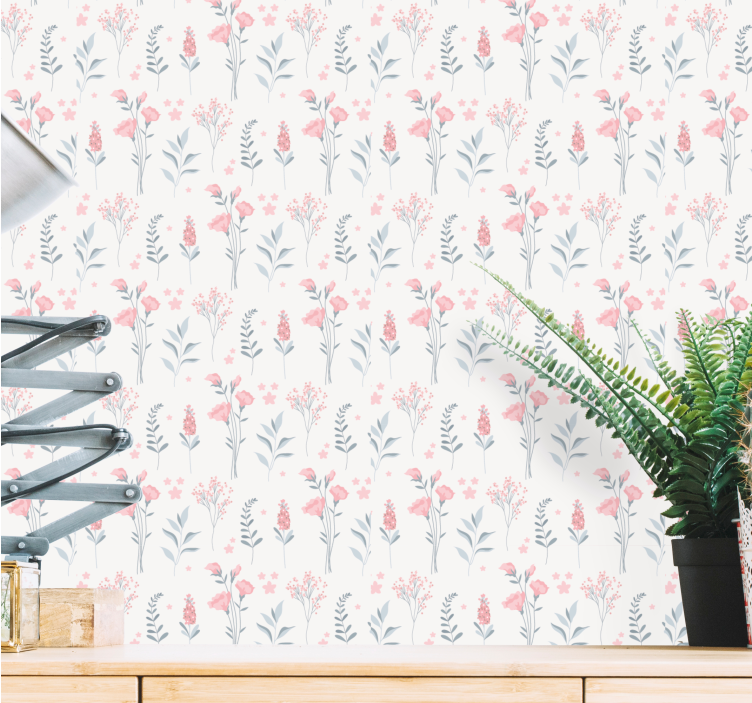 Papier peint floral style jardin fleuri - TenStickers