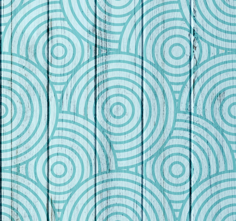 Papier peint formes géometriques cercles sur bois - TenStickers