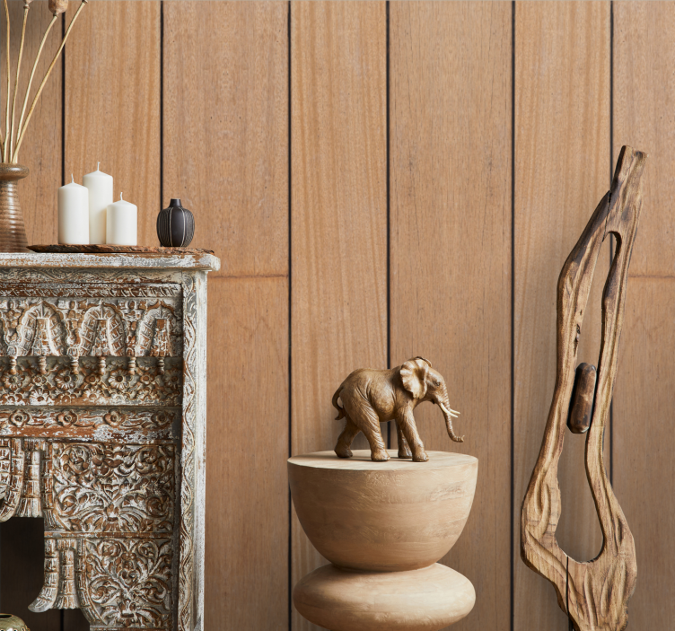 Papier peint bois Panneaux d'acajou de style bois - TenStickers