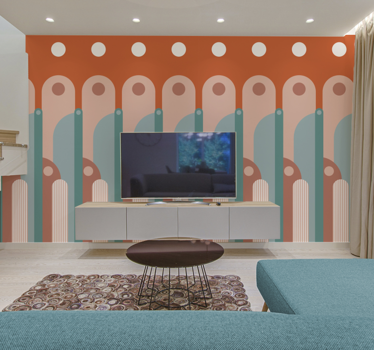 Papier peint salon formes géométriques courbes - TenStickers