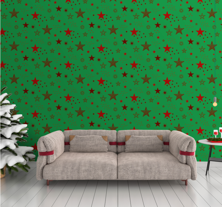 Papier peint Noël motif d'étoile festive - TenStickers