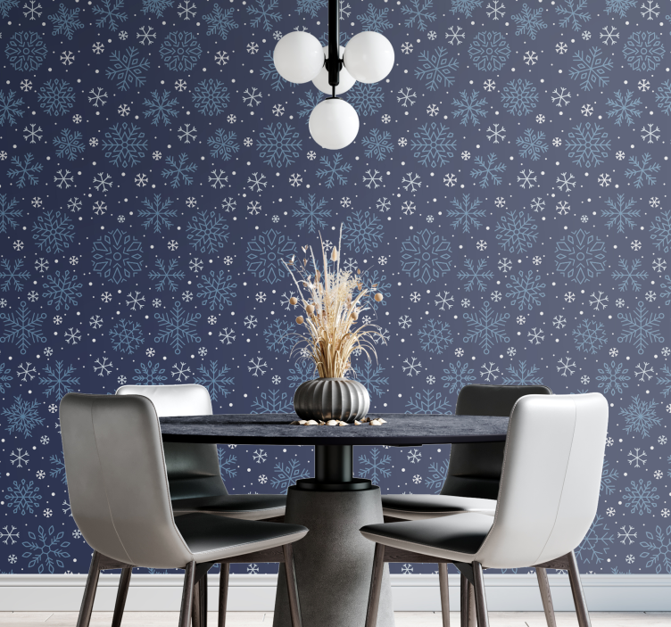 Papier peint Noël motifs de flocon de neige - TenStickers