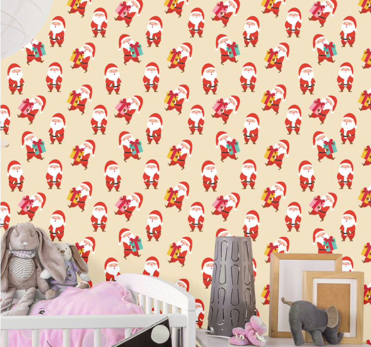 Papier peint Noël personnages festifs - TenStickers
