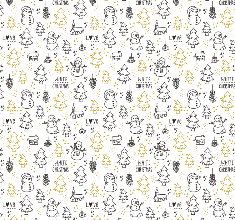 Papier peint Noël scène hivernale festive - TenStickers