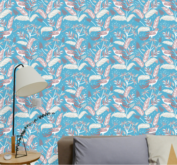 Papier peint oiseaux motif aviaire botanique - TenStickers