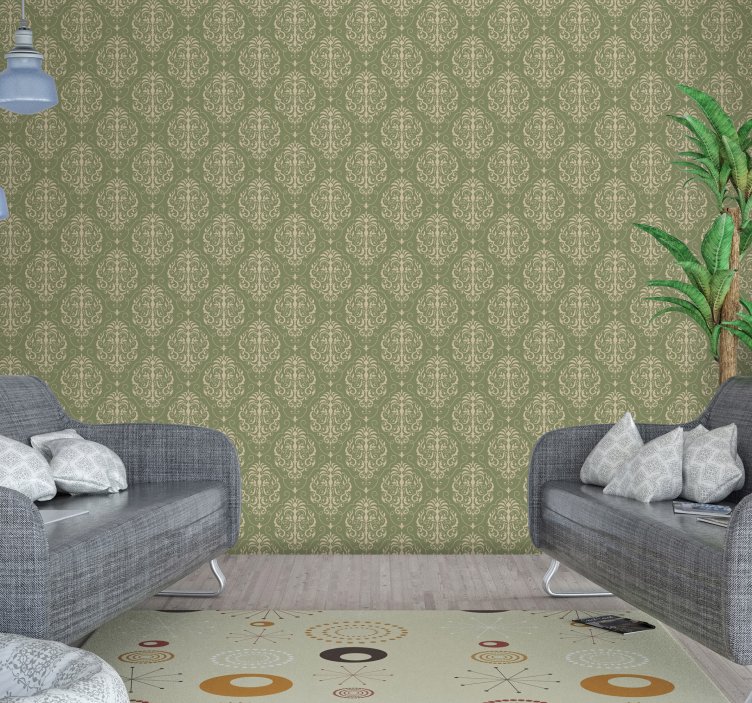 Papier peint ornemental détail du motif baroque - TenStickers