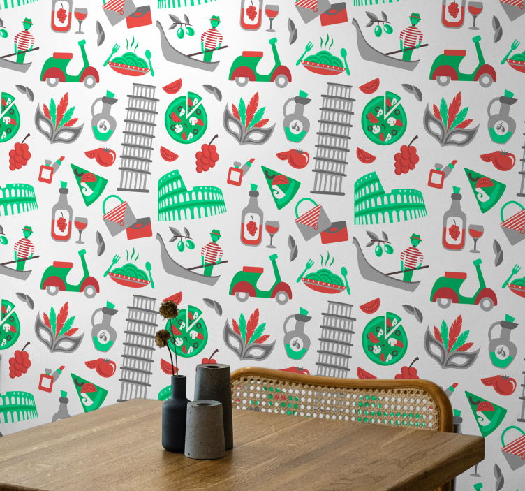 Papier peint pays aventure culinaire italienne - TenStickers