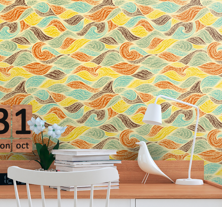 Papier peint vintage Formes triples pop - TenStickers