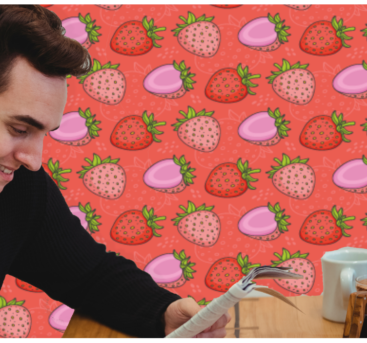 Papier peint cuisine délice à la fraise - TenStickers