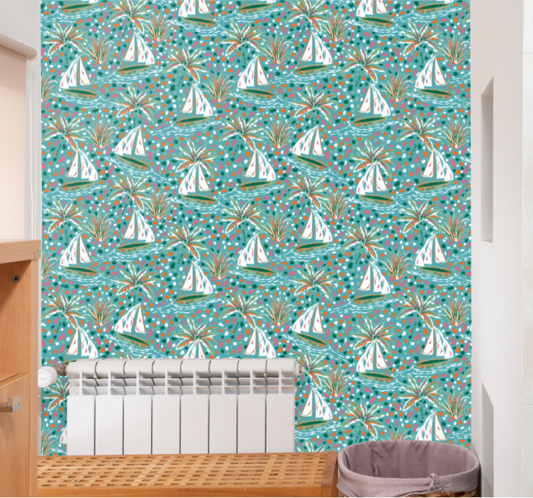 Papier peint scandinave motif de voile - TenStickers