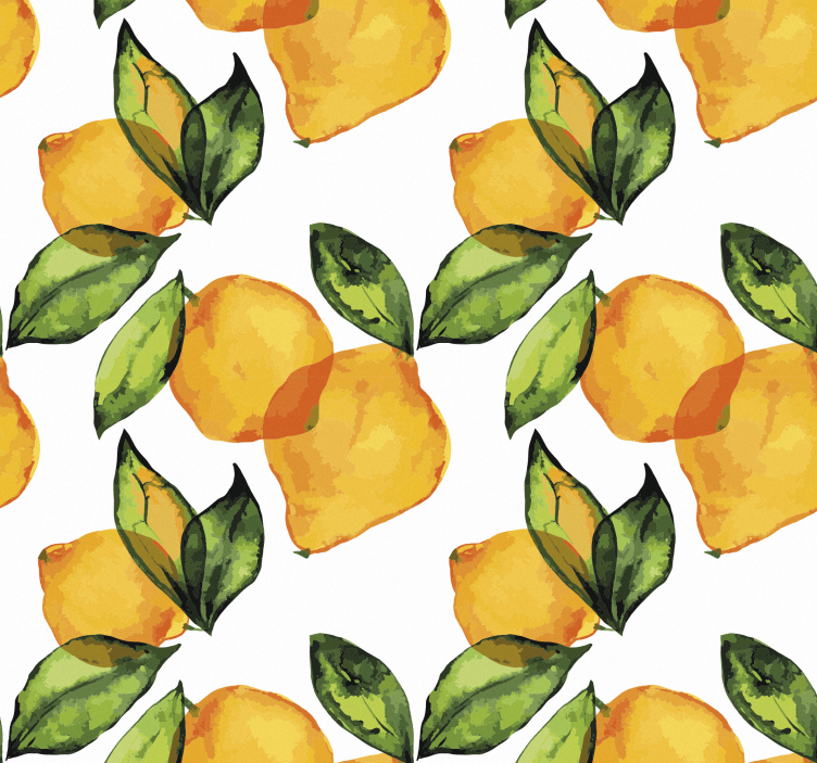 Papier peint style méditerranéen citrons - TenStickers