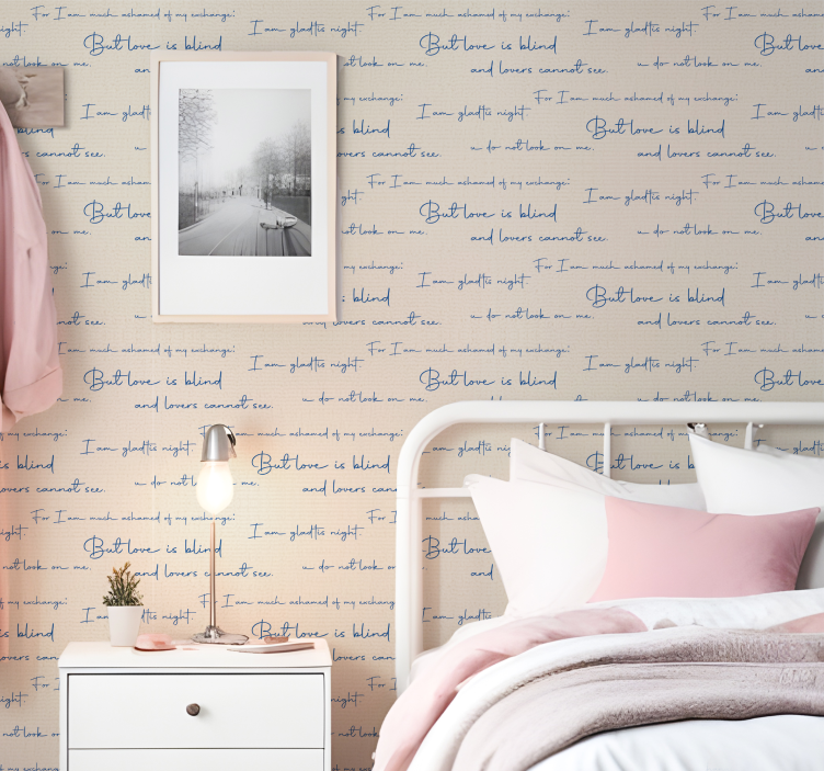 Papier peint texte charte textile - TenStickers