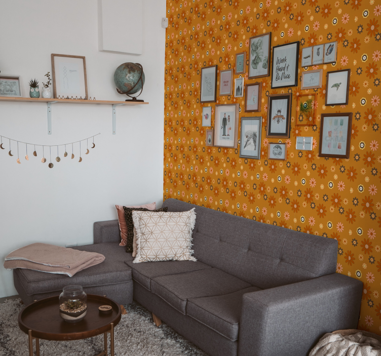 Papier peint vintage Le pouvoir des fleurs des années 60 - TenStickers