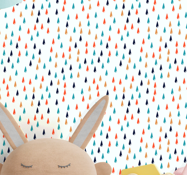 Papier peint moderne Goutte de pluie colorée - TenStickers