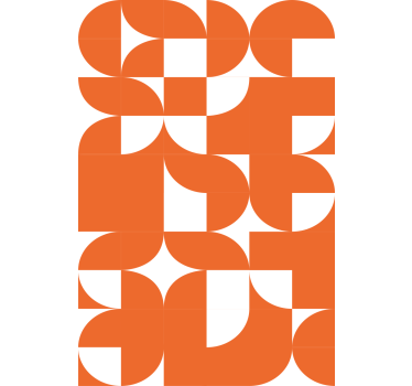 Papier peint motif cercle orange art géométrique - TenStickers